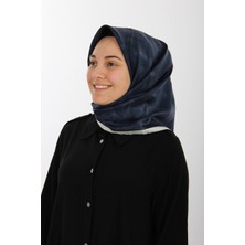 Lacivert Aker Ipek Krep Saten Eşarp 7208701-322