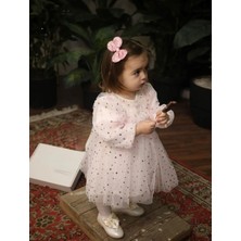 Butik Kız Çocuk - Bebek Yıldız Işlemeli Tütü Elbise %100 Pamuklu Astar Özel Gün Elbisesi Doğumgünü - Düğün
