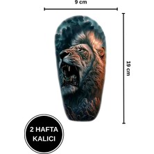 2 Hafta Kalıcı Büyük Boy Aslan Figürlü Geçici Dövme Kol/bacak Tattoo 9X19 cm