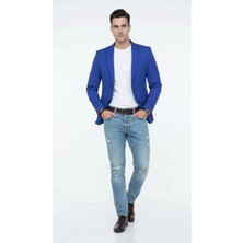 Erkek Slim Fit Blazer Ceket – Plus Scorpion Tek Düğmeli Spor & Klasik Kombin
