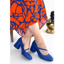 Mirelle Kier Mavi Cilt Topuklu Ayakkabı