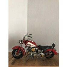 R&G Hediyelik Dekoratif Metal Motosiklet 34 cm Kırmızı