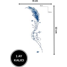 1 Ay Kalıcı Tüy ve Yazı Detaylı Geçici Dövme 8X13 cm Tattoo