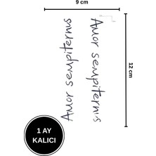 1 Ay Kalıcı Latince Sonsuz Aşk Amor Sempiternus Geçici Dövme Seti 9X12 cm