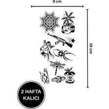2 Hafta Kalıcı Büyük Boy Karışık Desenli Geçici Dövme Kol/bacak Tattoo 9X19 cm