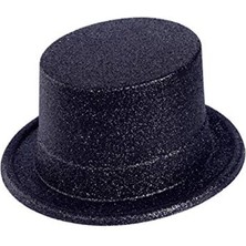 Skygo Siyah Renk Uzun Plastik Simli Parti Şapkası