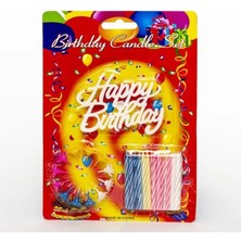 Skygo Rengarenk Mumlu Beyaz Happy Birthday Yazılı Doğum Günü Mumu 12 Adet