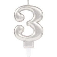 Skygo 3 Rakam Mum Gümüş Renk