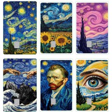 Bsb 6 Adet Kart Kaplama Sticter Etiket Van Gogh 60042