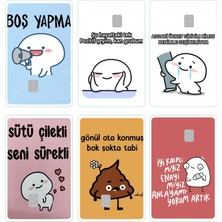 Bsb 6 Adet Kart Kaplama Sticter Etiket Komik 60029