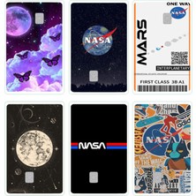 Bsb 6 Adet Kart Kaplama Sticter Etiket Uzay Nasa 60041