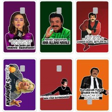 Bsb 6 Adet Kart Kaplama Sticter Etiket Komik 60033