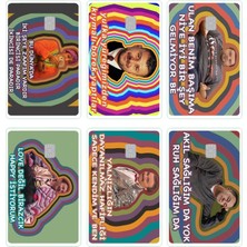 Bsb 6 Adet Kart Kaplama Sticter Etiket Komik 60035