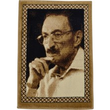 Kilim Antik Merhum Bülent Ecevit Tasvirli Portre Duvar Halısı 0667 - Yeni - Çok Renkli