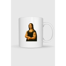 Bahriyeli Collection  Mona Lisa Tablosu Kaslı Fitness Baskılı Kupa Bardak