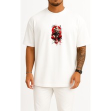 Bahriyeli Collection Oversize Samurai Noel Baba Göğüs Baskılı Unisex T-Shirt