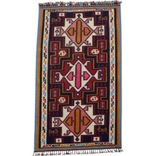 Kilim Antik El Dokuma Iran Şiraz Yün Kilim 0492 - Yeni - Çok Renkli