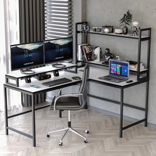 Yasmak 610-B L Masa ,raflı L Şekilli Ofis Masası