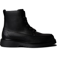 Calvin Klein Siyah Erkek Bot Combat Ess Lace Up Apron Lth W