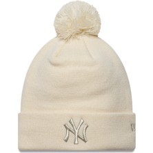 New Era 60691357 Wmns Metallıc Bobble Beanı Açık Bej Kadın Şapka