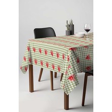 Misda Store Pötikare Çilek Desenli Yeşil Masa Örtüsü, Sofra Bezi, Piknik Örtüsü Yeşil 140 x 200 RIVA00112
