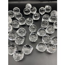 Hedef Bijuteri 100GR Akrilik 30MM Avize Taşı, Kesimli Top Boncuk Sallantılı Avize Taşı,abajur Boncuğu (~ 8 Adet)