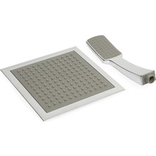 Faumix Quadro Model Banyo Tepe Duş Başlığı Başlık Kireç Kırıcılı Sistem (Ikili Set)