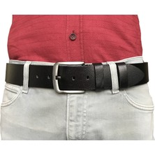 GoDeri  Deri 4.5 cm Siyah Kot, Spor Kemer