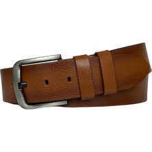 GoDeri   Tek Parça Deri 4.5 cm Taba Kot, Spor Kemer