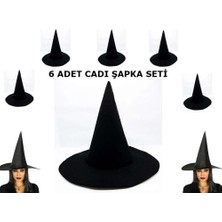 Skygo Siyah Cadı Şapkası Keçe Yetişkin Boy 6 Adet