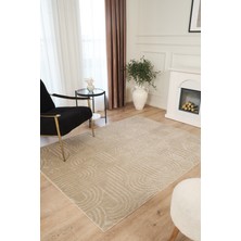 Konfor Halı Bej Yumuşak Dokulu Uzun Ömürlü Lateks Kaymaz Taban Salon Oturma Odası Mutfak Koridor Halı Rivon RN08