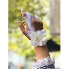 Skygo Bride To Be Gelin Bilekliği Tüy ve Inci Boncuk Beyaz Renkli Bekarlığa Veda Partisi Bilekliği 10 Adet