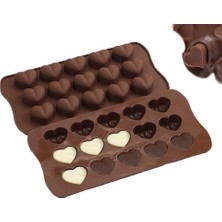 Senin Dükkanın 2'li Silikon Çikolata Kalıbı Kalpli Model