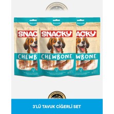 Snacky Filled Tavuk Sargılı & Tavuk Ciğerli Köpek Ödül Maması 6'lı 13 cm 168 gr x 3 adet