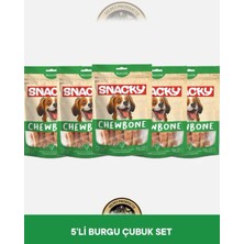 Snacky Munchy Tavuk Sargılı Burgu Çubuk Köpek Ödül Maması 10'lu 13 cm 120 gr x 5 Adet