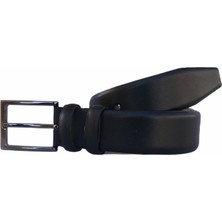 GoDeri Siyah Lüks Deri Klasik, Kumaş Kemer 3.5 cm
