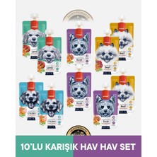 Wanpy Kuzu - Havuç & Ördek - Havuç & Sığır Et - Havuç Köpek Et Ezmesi Köpek Ödül Maması Seti 10x90 gr