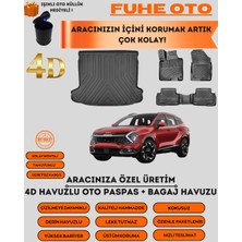 Fuhe Kia Sportage 2021 Sonrası 4d Bagaj Havuzu+4d Araca Özel Paspas Takımı   Üstün Koruma - Tam Uyumlu