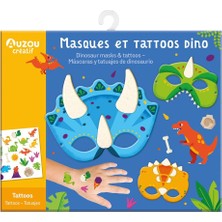 Auzo Toys Çocuk Sanat Etkinlik Seti -Dinozor Maske-Dövmeleri