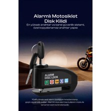 110DB Alarm'lı Çelik Pim Motosiklet Bisiklet Disk Kilidi Su Geçirmez Motor Kilit Kablo Hediyeli