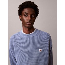 Calvin Klein Pamuklu Waffle Örgü Erkek Kazak