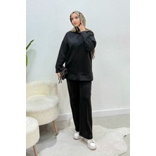 Tesettür Diyarı Aves Çimalı Scuba Tesettür Takım- Siyah