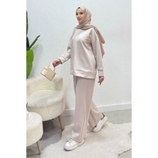 Tesettür Diyarı Aves Çimalı Scuba Tesettür Takım- Bej