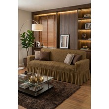 KUTLALE Bürümcük 3 Kişilik Koltuk Kılıfı, Berjer Örtüsü, Lastikli, Esnek, Etekli Üç Kişilik (1 Adet)