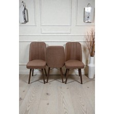 Baresmu Hasa 3 Adet Sandalye – Ahşap Ayaklı, Ergonomik, Rahat Oturumlu Modern Mutfak ve Yemek Sandalyesi