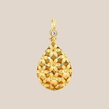 Altıntaş Damla Çiçek Altın Kolye Ucu