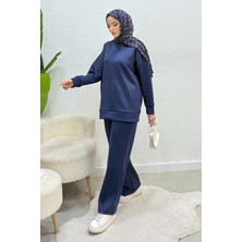 Tesettür Diyarı Aves Çimalı Scuba Tesettür Takım- Lacivert