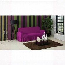 KUTLALE Bürümcük 3 Kişilik Koltuk Kılıfı, Berjer Örtüsü, Lastikli, Esnek, Etekli Üç Kişilik (1 Adet)