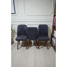 Baresmu Hasa 3 Adet Sandalye – Ahşap Ayaklı, Ergonomik, Rahat Oturumlu Modern Mutfak ve Yemek Sandalyesi