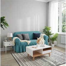 KUTLALE Bürümcük 3 Kişilik Koltuk Kılıfı, Berjer Örtüsü, Lastikli, Esnek, Etekli Üç Kişilik (1 Adet)